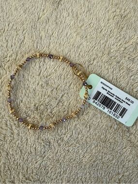 enewton Gold and Lavender Beaded Stretch Bracelet